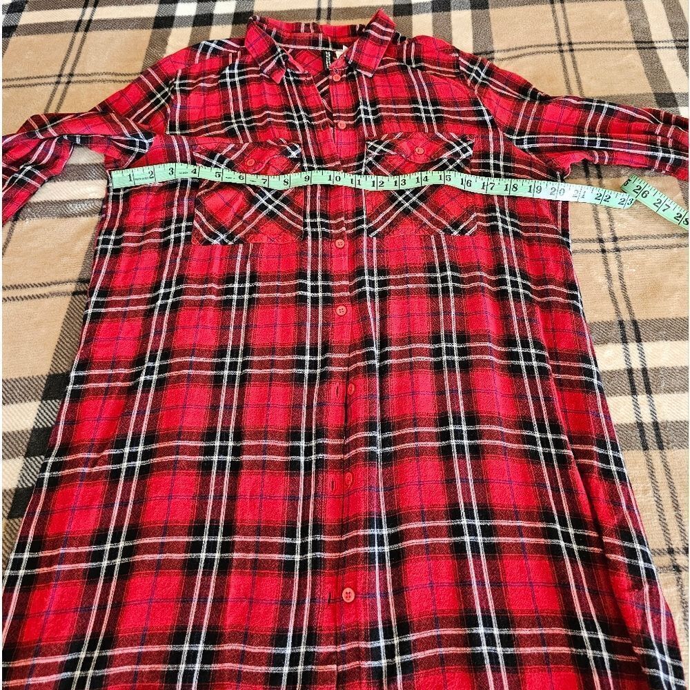 Red Plaid Button-Up Shirt - Picture 6 of 8